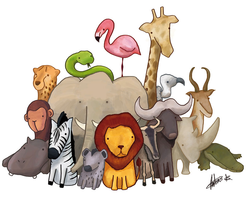 Animales de la sabana africana – PipArt Illustration & Design